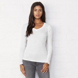 Plain Sheer mini rib long sleeve t-shirt Bella+Canvas 135 GSM